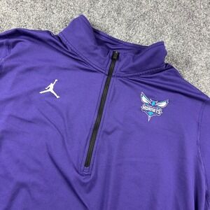 Jordan Charlotte Hornets NBA Mens 3XL Purple Dri-FIT Quarter Zip Pullover Jacket